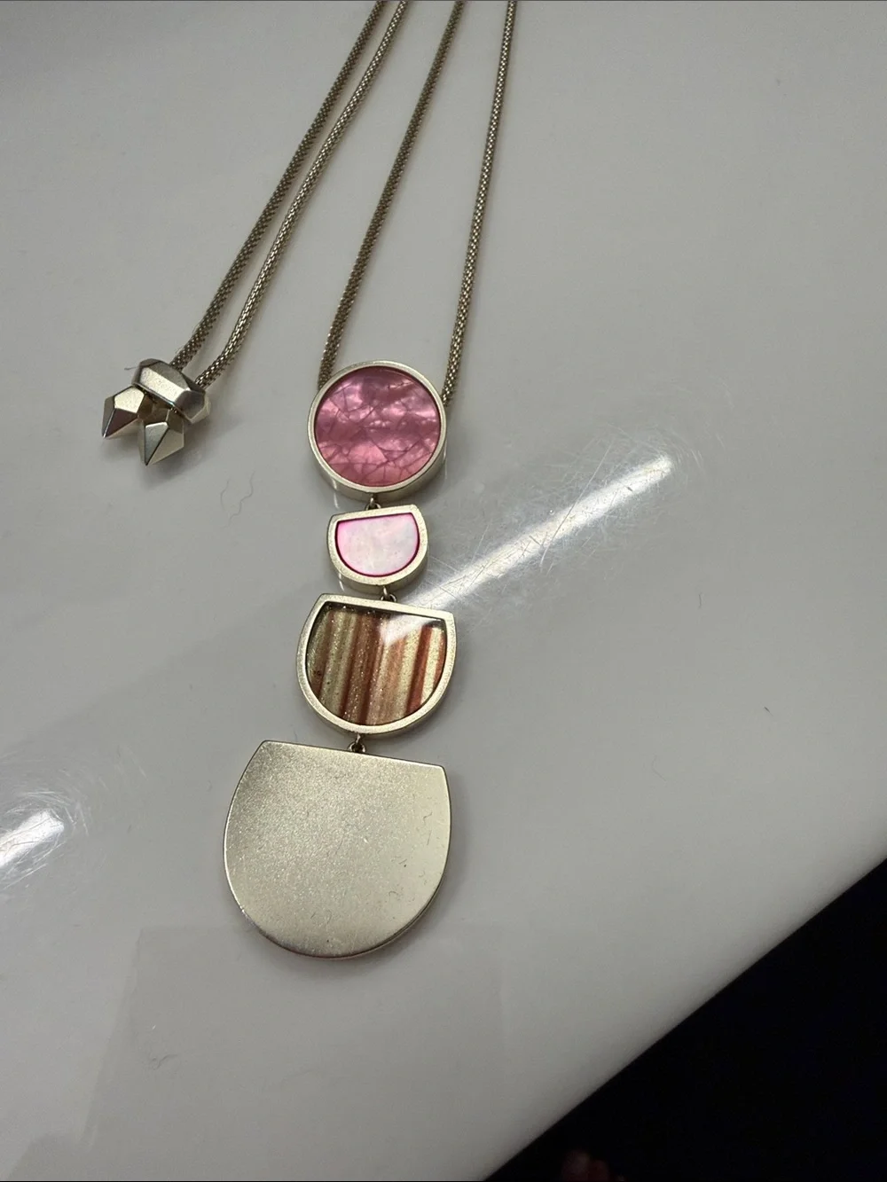 Kendra Scott Gold-Tone Necklace with Pink and Brown Accents
